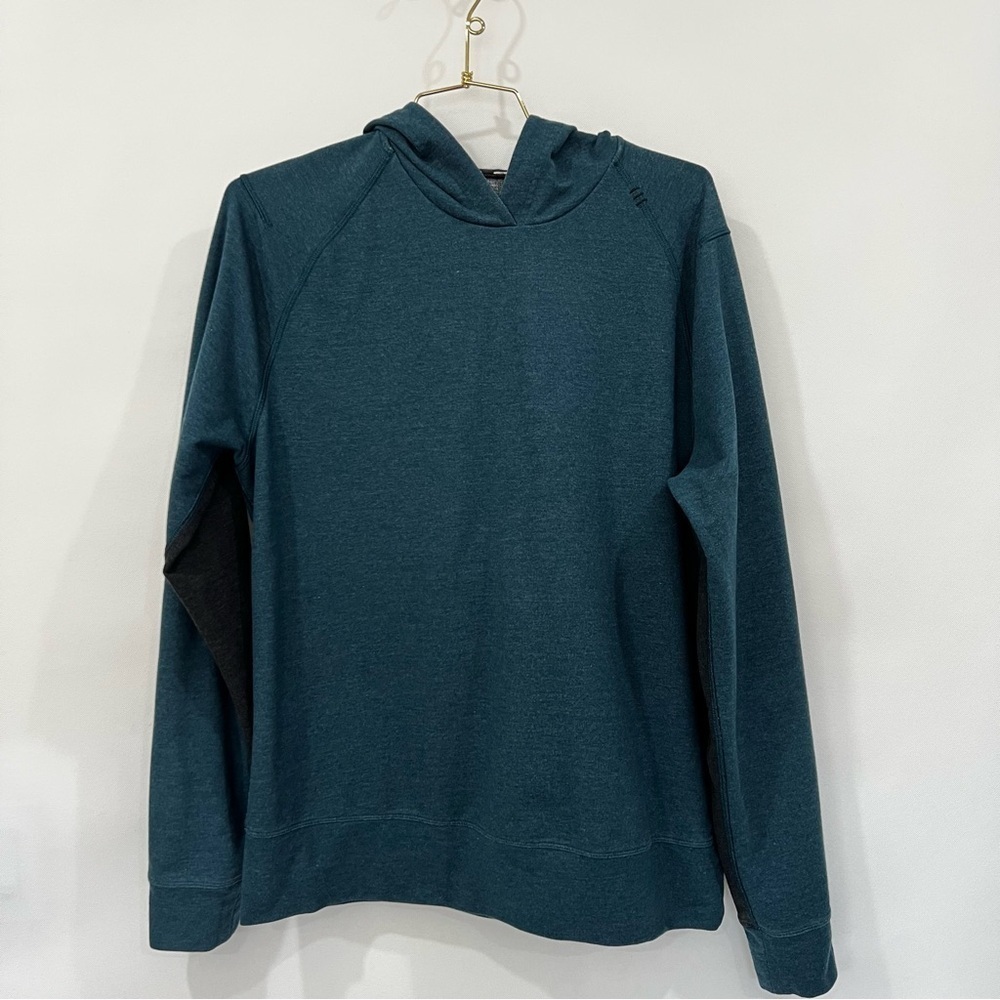 Lululemon Hooded Sweatshirt Jacket Teal and Gray Charcoal Size Large